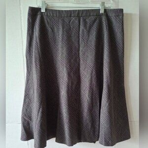 Semantiks Plaid Midi Skirt in Gray and Purple sz 14